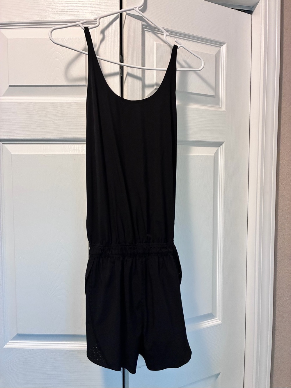 Athleta Black Sleeveless Romper Bodysuit